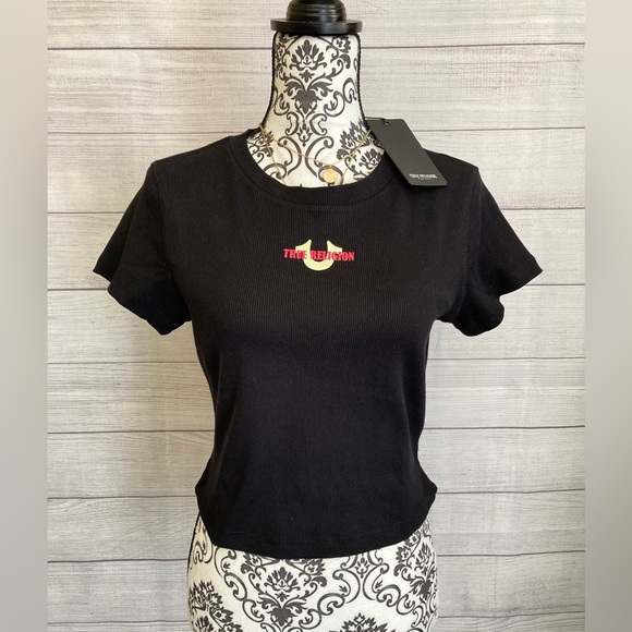 True Religion Tops - True Religion | NWT Women’s Baby Tee Ribbed Crop Top